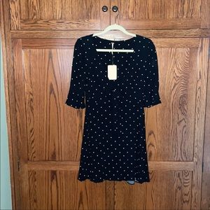 Free People black and white polka dot dress